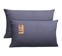 NatureMark Fundas de Almohada de Jersey, Paquete 2 Unidades, para Almohadas para Dormir de Lado y Almohada de Cuello, Muchos tamaños y Colores (40x80cm, Apta para Almohada de Cuello, Gris Antracita)