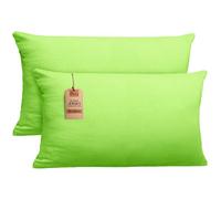 NatureMark Fundas de Almohada de Jersey, Paquete 2 Unidades, para Almohadas para Dormir de Lado y Almohada de Cuello, Muchos tamaños y Colores (40x80cm, Apta para Almohada de Cuello, Manzana Verde)