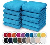 NatureMark Paquete de 10 paños de Lavado de 100% algodón, paños de Tejido de Rizo de 30 x 30 cm, Toallas pequeñas en Paquete de 10 Unidades. Color: Azul Claro
