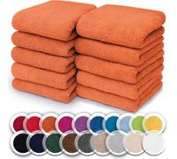 NatureMark Juego de 10 toallitas de Rizo para Cara y Manos - 100% algodón, Suaves y absorbentes - 30×30 cm, Terracota