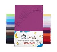 NatureMark Juego de 2 sábanas bajeras ajustables para niños, 100% algodón, para cuna y cuna, 70 x 140 cm, color rosa