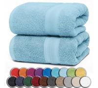 NatureMark - Toalla de Sauna, 100% algodón, Azul Claro, 80 x 200 cm