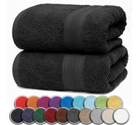 NatureMark Juego de 2 Toallas de Sauna, 80 x 200 cm, 100% algodón, Color: Negro