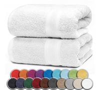 NatureMark Juego de 2 Toallas de Sauna, 80 x 200 cm, 100% algodón, Color: Blanco
