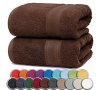 NatureMark Juego de 2 Toallas de Sauna de 100% Algodón - Toallas Suaves y Absorbentes para Sauna, SPA, Bienestar y Uso Diario - 80 x 200 cm, Marrón Chocolate