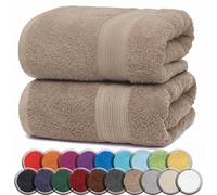NatureMark Juego de 2 Toallas de Sauna de 100% Algodón - Toallas Suaves y Absorbentes para Sauna, SPA, Bienestar y Uso Diario - 80 x 200 cm, Arena/Beige