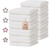 NatureMark® - Juego de 20 pañales de Gasa, 70 x 70 cm, 100% algodón, Color Blanco, con certificación Öko-Tex (20 - 70 x 70 cm, Blanco)