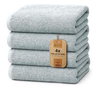NatureMark Juego de 4 toallas de ducha - toallas de ducha suaves y absorbentes de 100% algodón, adecuadas para el uso diario - Azul primaveral, 70x140 cm