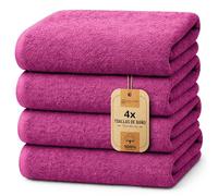 NatureMark Paquete de 4 Toallas de baño de 70 x 140 cm, Rosa, 100% algodón