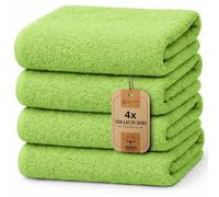 NatureMark Paquete de 4 Toallas de baño de 70 x 140 cm, Manzana Verde, 100% algodón