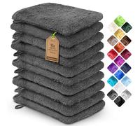 NatureMark Paquete de 10 Manoplas de Lavado de Tejido de Rizo, paños de Lavado, 100% algodón, Gris Antracita, 10, 15 x 21 cm