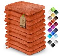 NatureMark Pack de 10 Guantes de Baño de Rizo 100% algodón - Suaves y Resistentes, Ideales para el Cuidado Diario y para Invitados - Terracota, 15x21 cm