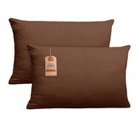 NatureMark Pack de 2 Fundas de Almohada para Dormir de Lado Almohada para el Cuello Muchos tamaños y Colores ÖKO-Tex (40 x 60 cm (Adecuado para Almohada para el Cuello), marrón Chocolate)