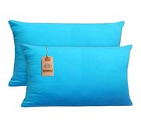 NatureMark Pack de 2 Fundas de cojín de Punto, Fundas de Almohada para Dormir de Lado, cojín Cervical, Muchos tamaños y Colores, Certificado Öko-Tex (40 x 80 cm, Turquesa)