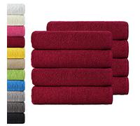 NatureMark Paquete Ahorro de 8 Toallas de Tejido de Rizo, Set de 8 Unidades de 50 x 100 cm, Burdeos Rojo, 100% algodón