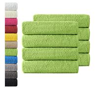 NatureMark Paquete Ahorro de 8 Toallas de Tejido de Rizo, Set de 8 Unidades de 50 x 100 cm, Verde, 100% algodón