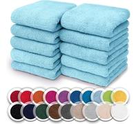 NatureMark Paquete de 10 paños de Lavado de 100% algodón, paños de Tejido de Rizo de 30 x 30 cm, Toallas pequeñas en Paquete de 10 Unidades. Color: Azul Claro