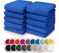 NatureMark Paquete de 10 paños de Lavado de 100% algodón, paños de Tejido de Rizo de 30 x 30 cm, Toallas pequeñas en Paquete de 10 Unidades. Color: Azul Claro