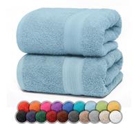 NatureMark Paquete de 2 Toallas de baño de 70 x 140 cm, Toalla de Ducha en Paquete Doble, Color: Azul Claro