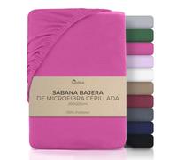 NatureMark Sábana Bajera 200x220 cm Microfibra - Sábana Elástica Suave, para Cama Box y Cama de Agua, Altura 40 cm, Transpirable, Secado Rápido, Rosa