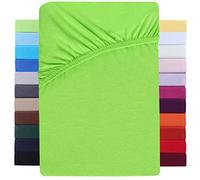 NatureMark Sábana Bajera Ajustable de 180 x 200 hasta 200 x 220 cm - Puente Alto hasta 40 cm de Altura - Camas de Agua - algodón con Elastano, Manzana Verde