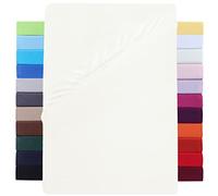 NatureMark Sábana Bajera Ajustable de 180 x 200 hasta 200 x 220 cm - Puente Alto hasta 40 cm de Altura - Camas de Agua - Algodón con Elastano, Blanco Natural/Crema