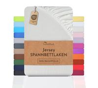 NatureMark Sábana Bajera Ajustable de Jersey, 100% algodón en Muchos tamaños y Colores, 140 x 200 cm - 160 x 200 cm, Crema/Natural