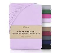NatureMark Sábana Bajera Ajustable de Microfibra cepillada - Ultra Suave, Transpirable e hipoalergénica - Secado rápido, fácil Mantenimiento - Ajuste elástico - 140x200 cm Lila/Lavanda