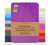 NatureMark Sábana bajera ajustable de microfibra para cama con somier y cama de agua, 200 x 220 cm, 40 cm de altura, 200 x 220 cm, 100% poliéster, color lila