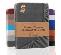 NatureMark Sábana bajera ajustable térmica de invierno, de forro polar, en muchos colores y tamaños, 200 x 220 cm, antracita