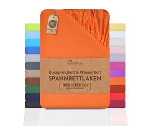 NatureMark Sábana bajera básica para cama con somier y cama de agua, 200 x 220 cm, altura de 40 cm, sábana bajera ajustable de 200 x 220 cm, 100% algodón, terracota