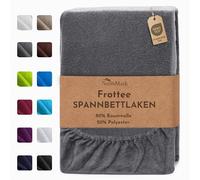 NatureMark Sábana Bajera de Felpa - Suave y Transpirable, Delicada con la Piel, práctica y fácil de Lavar, Duradera y Resistente, 80% algodón & 20% poliéster, 200 x 220 cm, Gris Antracita