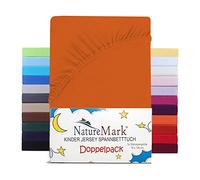 NatureMark Sábana bajera para bebé, 70 x 140 cm, suave jersey, 100% algodón, juego de 2 para cuna y cuna, terracota