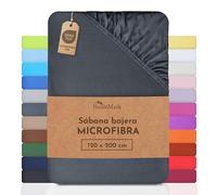 NatureMark Sábanas de Microfibra SPANNBET a un Precio Especial! Muchos tamaños y Colores de Marca (120x200 cm, Gris Antracita)