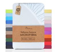 NatureMark sábana de Microfibra a Precio de Descuento! Muchos tamaños y Colores mercancía de Marca (sábana 90x200-100x200 cm, Blanco)