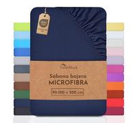 NatureMark - sábanas bajeras de Microfibra a Precio de ganga! Muchos tamaños y Colores de Marca (90x200-100x200 cm, Azul Marino)