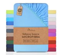 NatureMark Hojas SPANNBET de Microfibra a un Precio Especial! Muchos tamaños y Colores artículos de Marca (180x200-200x200 cm, Azul Claro)