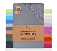 NatureMark - Sábana Bajera Ajustable de Microfibra Tamaños, Precio Especial! 100% Poliéster, Gris Medio 90x200 - 100x200 cm
