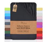 NatureMark Hojas SPANNBET de Microfibra a un Precio Especial! Muchos tamaños y Colores de Marca (140x200-160x200 cm, Negro)