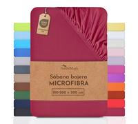 NatureMark sábana de Microfibra a Precio de Descuento! Muchos tamaños y Colores mercancía de Marca (sábana 180x200-200x200 cm, Rojo Burdeos)