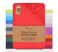 NatureMark! ¡Hojas SPANNBET de Microfibra a un Precio Especial! Muchos tamaños y Colores artículos de Marca (90x200-100x200 cm, Rojo)