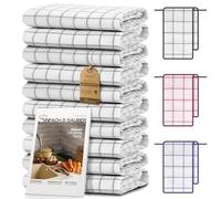 NatureMark Set da 10 strofinacci 50x70 cm - 100% Cotone, assorbenti e resistenti - Canovacci da cucina, asciugapiatti in Gris Antracita