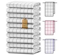 NatureMark Set de 10 paños de Cocina 50x70 cm - 100% algodón, absorbentes y Resistentes - Paños de Cocina para Uso doméstico y Profesional, Incluye E-Book, Color: Gris Antracita