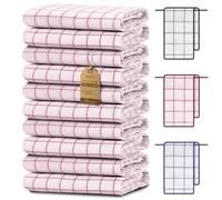 NatureMark Set de 10 paños de Cocina 50x70 cm - 100% algodón, absorbentes y Resistentes - Paños de Cocina para Uso doméstico y Profesional, Incluye E-Book, Color: Rojo