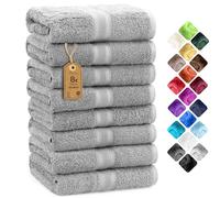 NatureMark Set de 8 Toallas de Mano - 100% Algodón - Toallas Absorbentes y Duraderas, Tamaño 50×100 cm, Gris Plateado