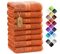 NatureMark Set de 8 Toallas de Mano - 100% Algodón - Toallas Absorbentes y Duraderas, Tamaño 50×100 cm, Terracota