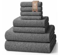 NatureMark - Juego de 8 Toallas, 100% Algodón, Gris Antracita, Pack de 8, 8mix_400_anthr