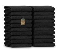 NatureMark Toallas de Invitado - Pack de 20 (30x50 cm), 100% Algodón, Certificadas Oeko-Tex, Suaves, Absorbentes y Fáciles de Cuidar - para Baño, Invitados & SPA - Negro