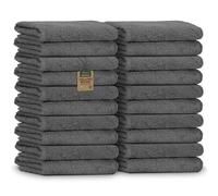 NatureMark Toallas de Invitado - Pack de 20 (30x50 cm), 100% Algodón, Certificadas Oeko-Tex, Suaves, Absorbentes y Fáciles de Cuidar - para Baño, Invitados & SPA - Gris