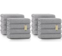 NatureMark Toallas - Juego de 8 Piezas - 100% Algodón, Suaves y Altamente Absorbentes, Baño, SPA y Gimnasio, 50 × 100 cm, Gris Plateado (Paquete de 2)